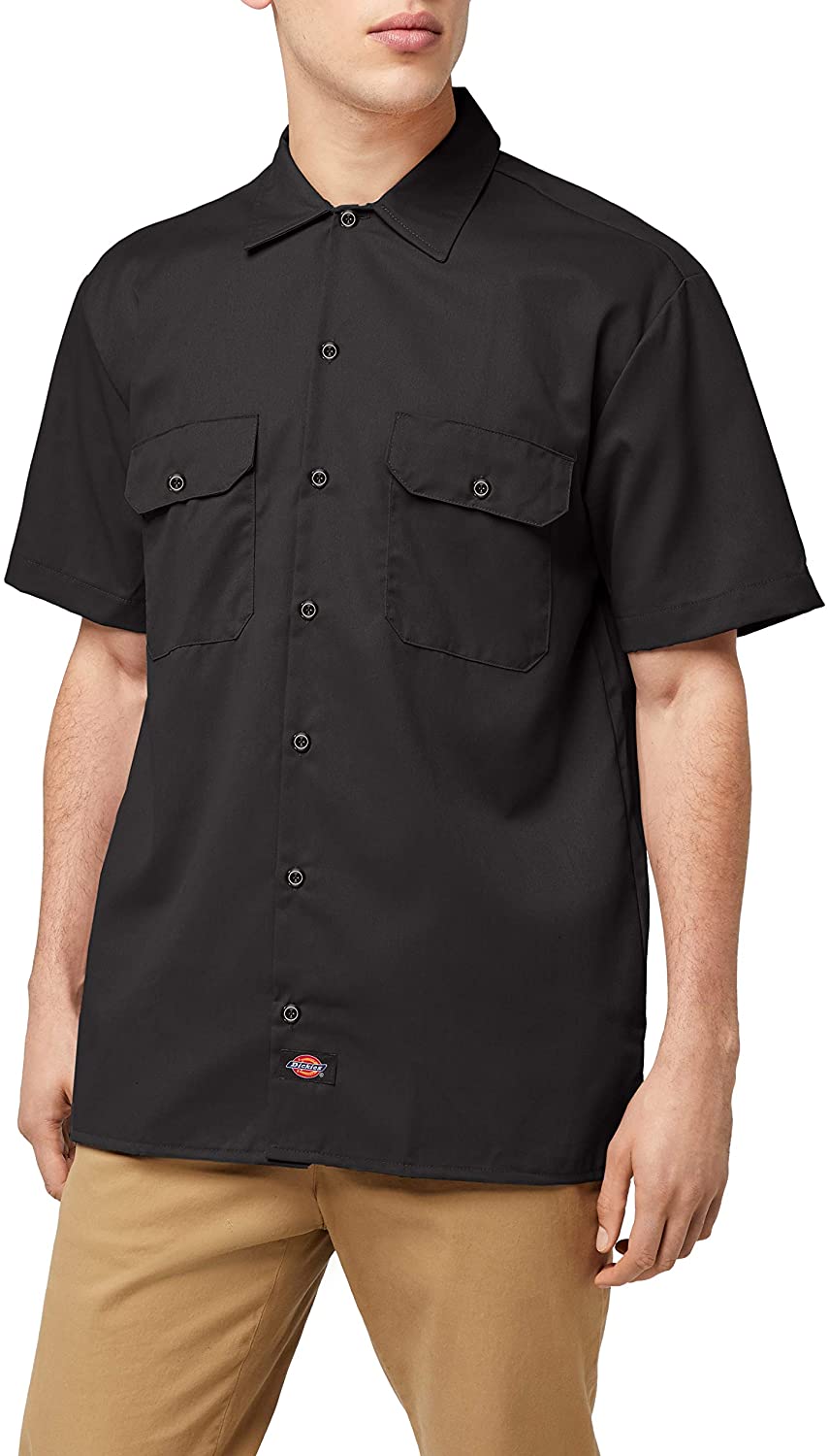 Chemise Dickies Work Shirt Black Homme, Manches Courtes, Élégance et Confort au Quotidien