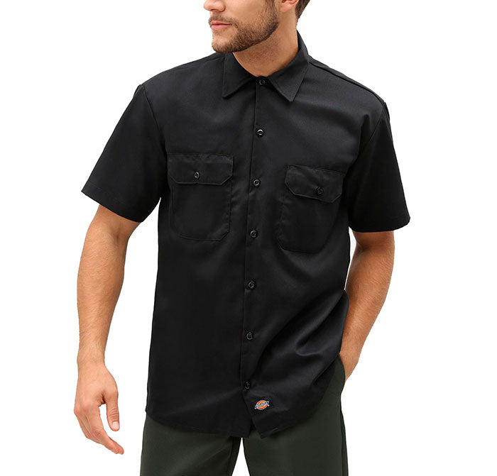 Chemise Dickies Work Shirt Black - Homme, Manches Courtes, Élégance et Confort au Quotidien